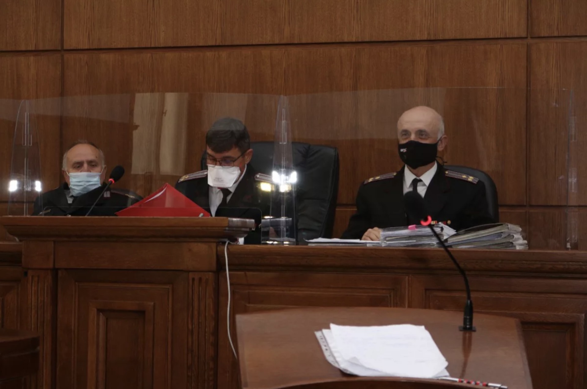 Military court — judges and prosecutor during session